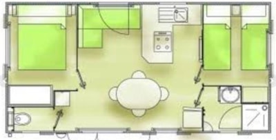 Mobile-home 2 bedrooms Louisiane 29m²