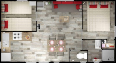 Mobile-home 2 bedrooms Bahia Duo 27.35m²