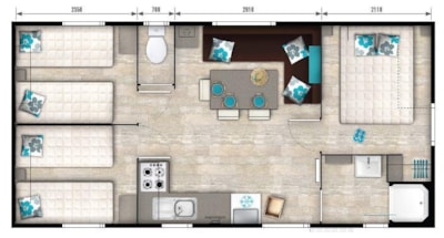 Mobile-home 3 bedrooms Bermudes Trio 31m²