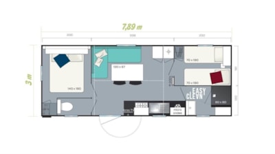 Mobile-home 2 bedrooms Titania 22m² - 2 adults and 2 childs
