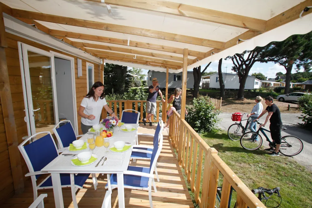 Mietunterkunft - Mobile Home Komfort 22M² - 2 Zimmer - Halbüberdachte Terrasse - Tv - Geschirrspüler - Flower Camping Le Kerarno