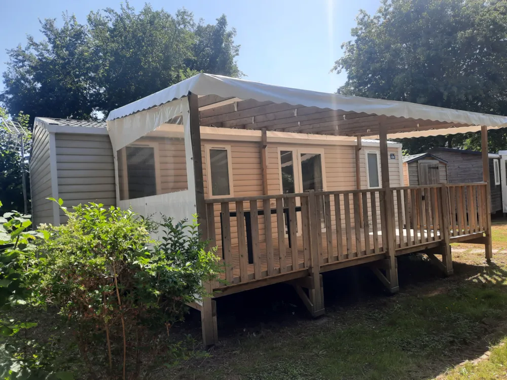 Mietunterkunft - Mobilheim Confort 32M² - 3 Schlafzimmer - Uberdachte Terrasse - Tv - Geschirrspüler - Flower Camping Le Kerarno
