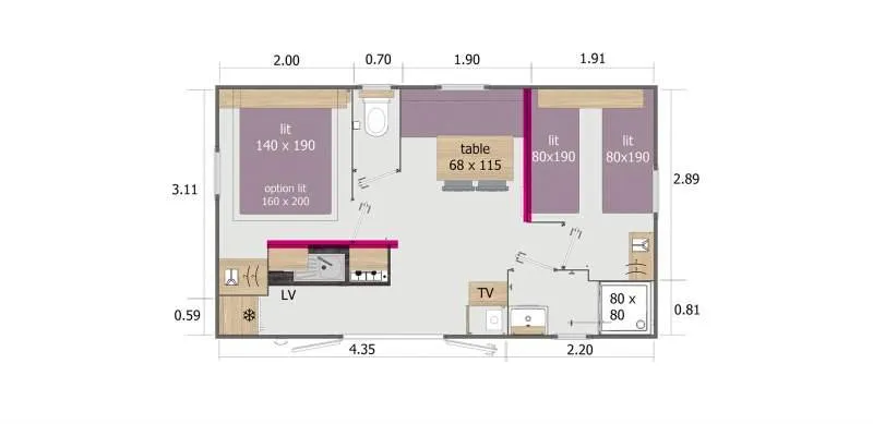 Mobil Home 2 Chambres Loft
