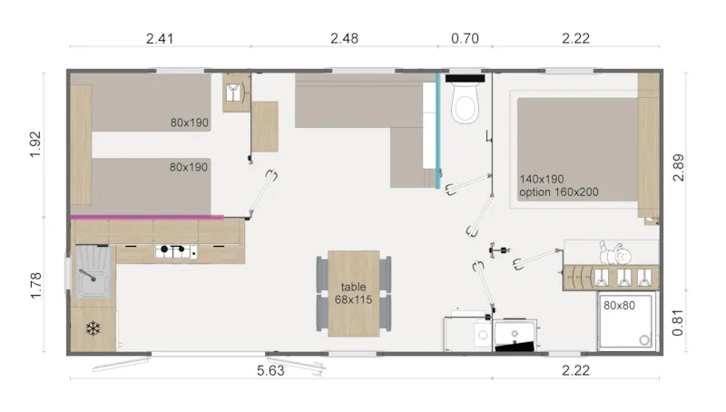 Mobil Home 2 Chambres Lodge