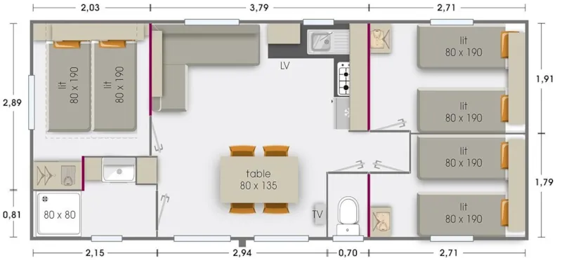 Mobil Home 3 Chambres Lodge