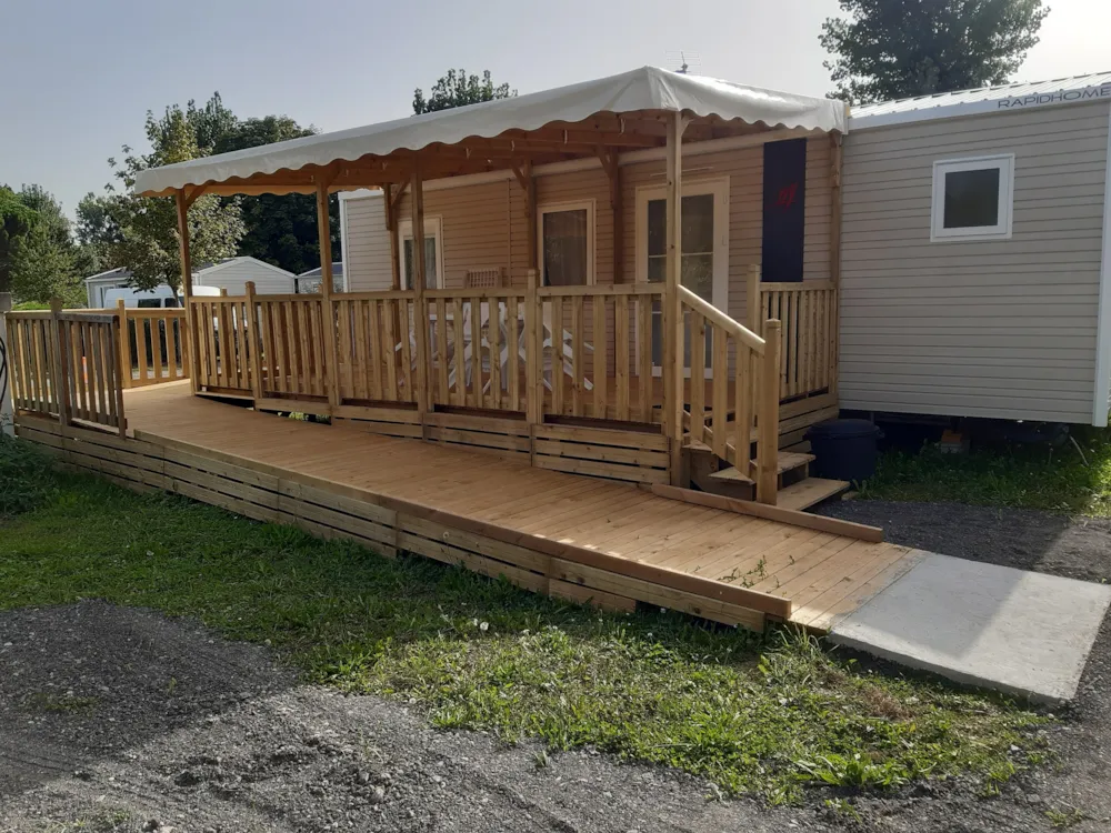 Location - Mobil Home 2 Chambres Lodge Pmr - Camping Abbatiale