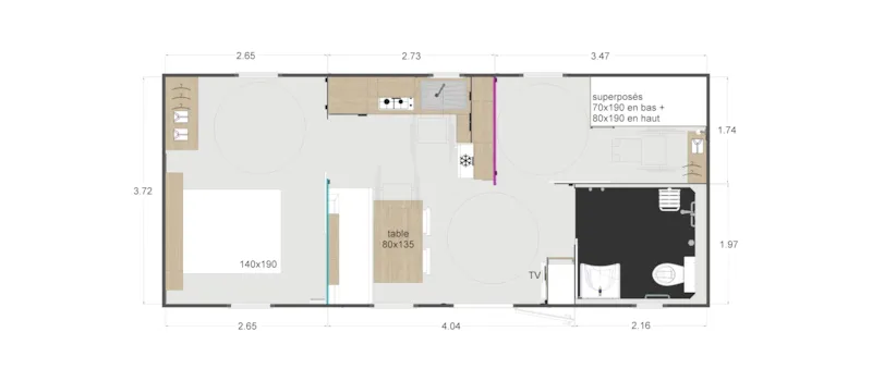 Mobil Home 2 Chambres Lodge Pmr