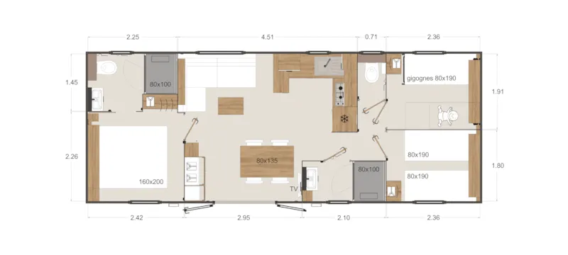 Mobil Home Vip 3 Chambres