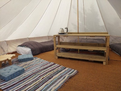 GLAMPING TENT 25m2 | 1 bedroom | Terrace 12m2 with pergola