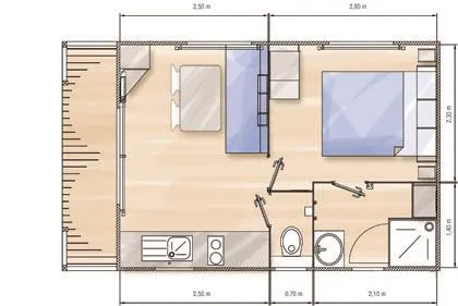 Mobil-Home - Confort - 1 Chambre - Tv - Terrasse Semi-Couverte