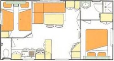 Mobile-Home - COMFORT - 2 Bedrooms - TV - without terrace