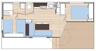 Mobile-Home - COMFORT - 2 Bedrooms - TV - with semi-covered terrace (wednesday)