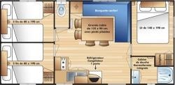 Mobil Home - Confort - 3 Chambres - Tv - Sans Terrasse Bois (Dimanche: Juillet / Août)