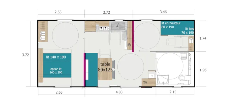 Mobil-Home - Privilege - Pmr -2 Chambres - Tv - Avec Terrasse (Mercredi/Mercredi)