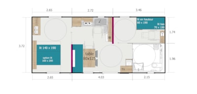 Mobile-Home - PRIVILEGE - PRM -2 Bedrooms - TV - with terrace (Wednesday/Wednesday)