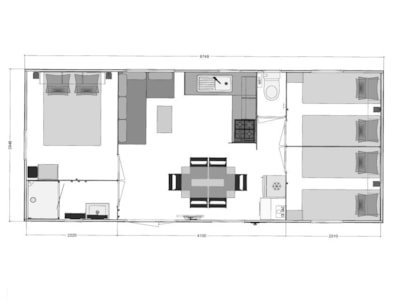 Mobile home - PREMIUM - 3 bedrooms - TV - with covered terrace - dishwasher