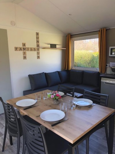 Mobile-home - PREMIUM - Baby FAMILY - 2 Bedrooms - TV - with terrace, games room, dishwasher