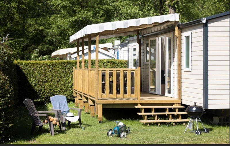 Mobilheim - PREMIUM - 3 Schlafzimmer - TV - mit überdachter Terrasse - Geschirrspüler