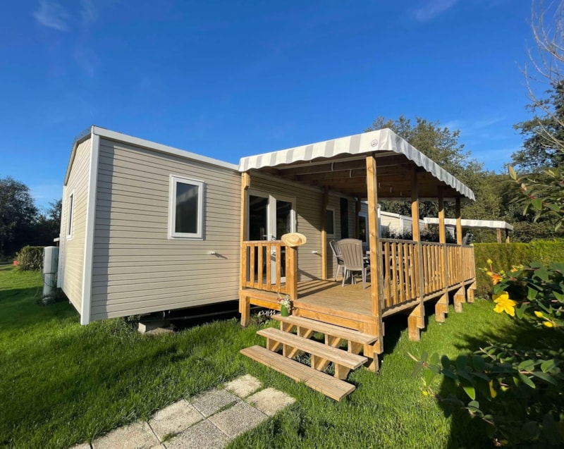 Mobilheim - PRIVILEGE - 3 Schlafzimmer - TV - mit halbüberdachter Terrasse (Mittwoch: Juli/August)