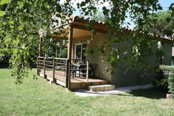 Mietunterkunft - Hütte Komfort 29M² - 2 Zimmer (Clim + Tv + Plancha) - Camping Les Portes du Canigou