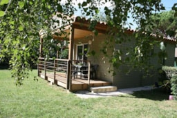 Mietunterkunft - Hütte Komfort 29M² - 2 Zimmer (Clim + Tv) - Camping Les Portes du Canigou
