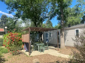 Mietunterkunft - Mobil-Home 27M² - 2 Zimmers (Klimaanlage, Tv, Plancha) - Camping Les Portes du Canigou