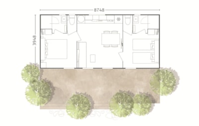 Cottage OLYMPE 35 m² - 2 Bedrooms - 2 Bathrooms - 2 WC-High-end Equipment + XXL terrace covered