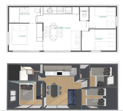 Cottage PRESTIGE SUITE 40m²- 3 Bedrooms - 1 Bathrooms - 2 WC-High-end Equipment + XXL terrace
