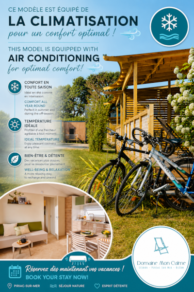 WITH AIR CONDITIONING Cottage OLYMPE 35 m² - 2 Bedrooms - 2 Bathrooms - 2 WC + terrace covered