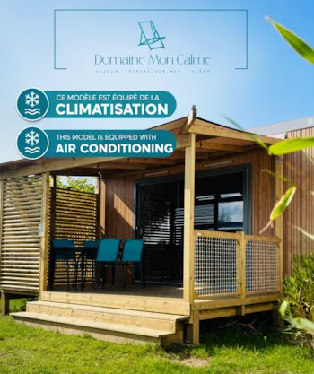 Location - Avec Clim Cottage Majestic Suite 20 M² - 1 Chbres - 1Sdb Avec Wc + Terrasse Couverte - -- DOMAINE MON CALME --   Camping & Appart Hôtel