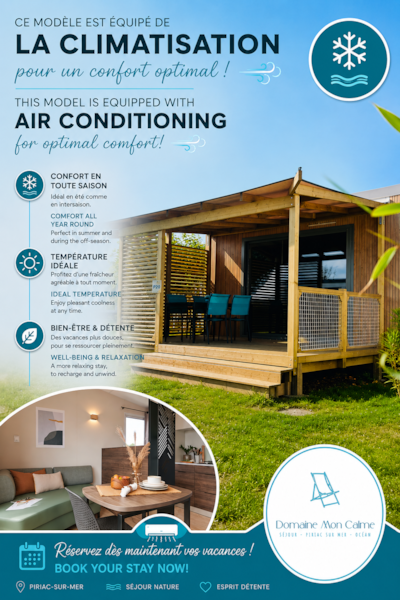 WITH AIR CONDITIONING Majestic Cottage Suite 20 m² -1 bedroom - 1 bathroom with toilet + COVERED ter