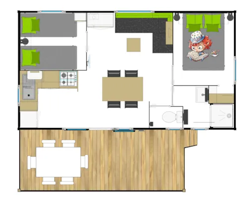 Accommodation - Mobilhome 24M² - image n°2 - Capfun - Domaine Le Temps Libre