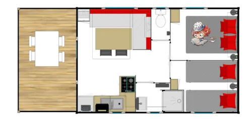 Mietunterkunft - Mobilheim Habana 24M² - image n°4 - Capfun - Domaine Le Temps Libre