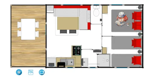 Accommodation - Mobilhome Habana Top Presta 24M² - image n°5 - Capfun - Domaine Le Temps Libre