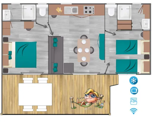 Accommodation - Mobilhome Sun De Raoul 33M² - image n°4 - Capfun - Domaine Le Temps Libre