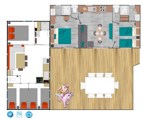 Accommodation - Mobilhome Tribu + Top Presta 51M² - image n°4 - Capfun - Domaine Le Temps Libre