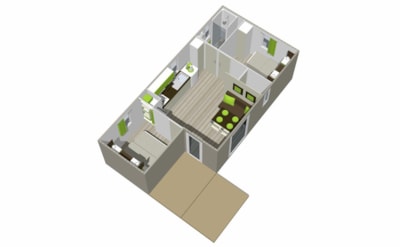 RESIDENTIAL - adapted to the people with reduced mobility 2 bedrooms