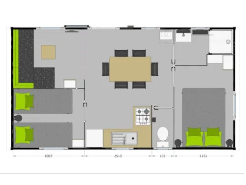 Mietunterkunft - Mobilheim Bermudes - image n°3 - Camping le Mas du Serre