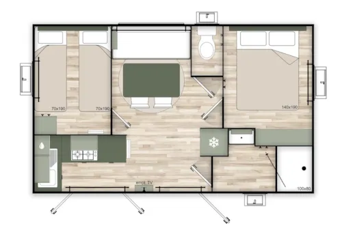 Mietunterkunft - Mobilheim Nest - image n°3 - Camping le Mas du Serre