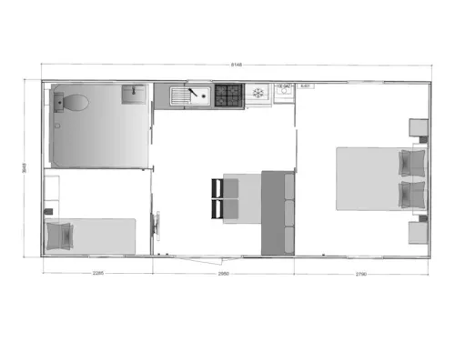 Mietunterkunft - Les Confort - Mobilheim 2 Zimmer - Behindertengerecht - image n°3 - Camping Paradis Family des Issoux