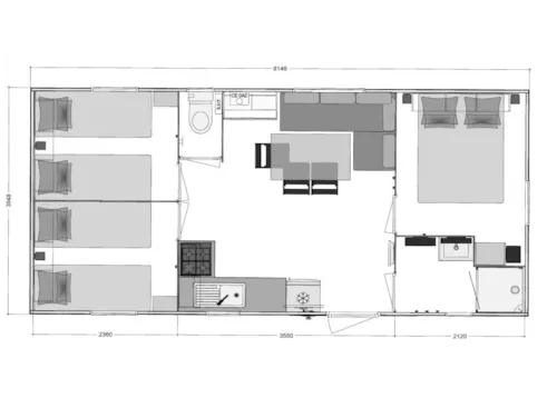 Mietunterkunft - Les Confort - Mobilheim 3 Zimmer - image n°3 - Camping Paradis Family des Issoux