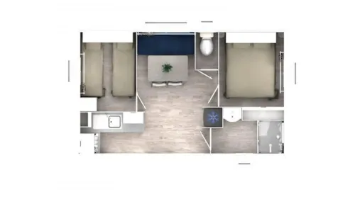 Mietunterkunft - Les Family - 2 Mobilheim 2X 2 Zimmer + Terrasse - image n°3 - Camping Paradis Family des Issoux