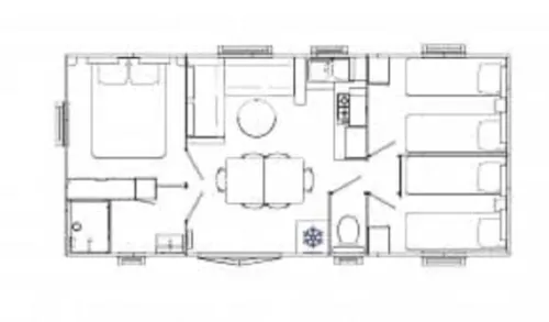 Accommodation - The Family Max 2 Mobile Homes For 6 People, 2 Units With 3 Bedrooms Each - image n°4 - Camping Paradis Family des Issoux