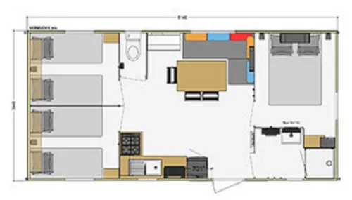 Accommodation - The Family Max 2 Mobile Homes For 6 People, 2 Units With 3 Bedrooms Each - image n°3 - Camping Paradis Family des Issoux