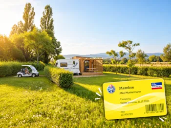 Stellplatz - Tarif Tcs Mitglied Mit Eigenem Sanitärbereich (Unverbindliches Foto Erstellt Von Ia) - Le Coin Tranquille C'est Si Bon
