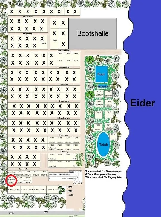 Emplacement - Emplacement Confort Tg 16 - Eidertal Camping