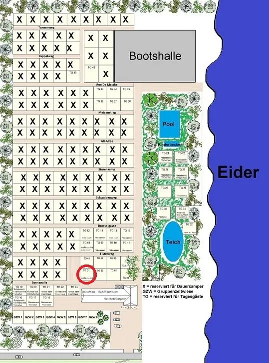 Emplacement - Emplacement Tg 01 - Eidertal Camping