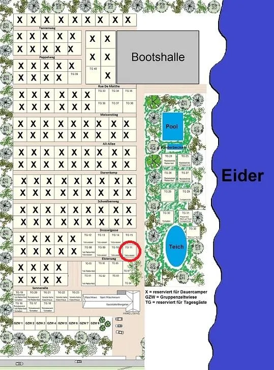 Emplacement - Emplacement Tg 11 - Eidertal Camping