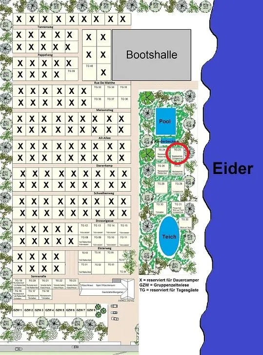Emplacement - Emplacement Tg 25 - Eidertal Camping