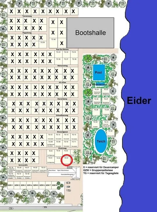 Emplacement - Emplacement Tg 03 - Eidertal Camping